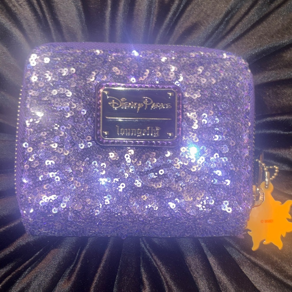 Disney Princess Loungefly Purple Sequin Minnie Mouse Wallet